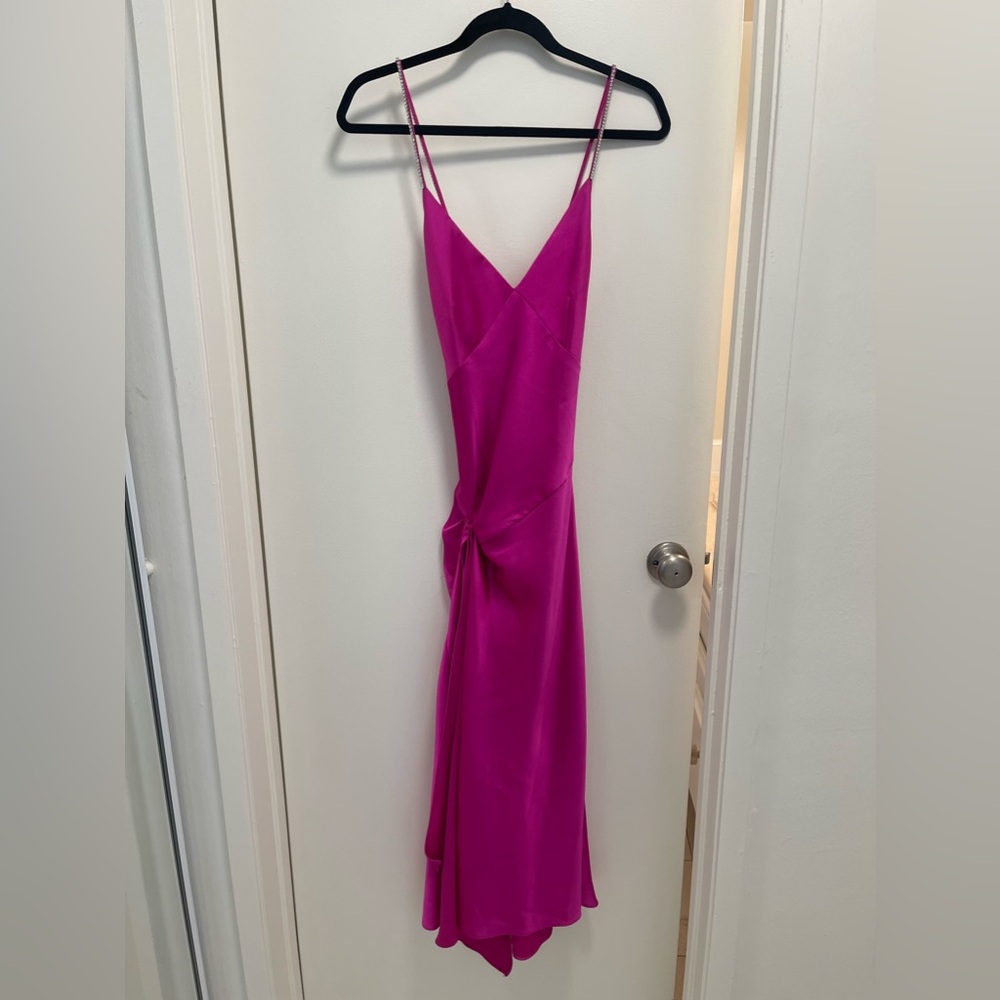 Jill Stuart Silk Rhinestone Midi Dress